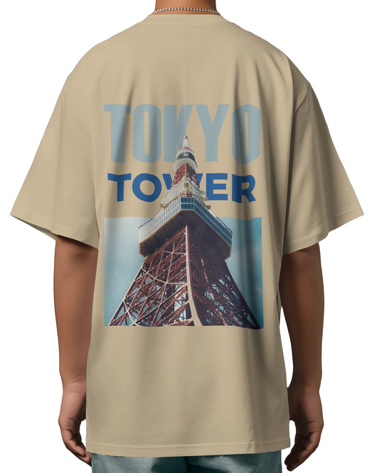 TOKYO TOWER Oversized T-Shirt Print