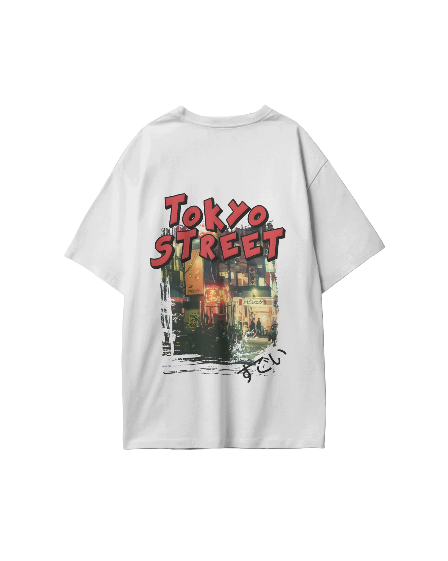TOKYO STREET Oversized T-Shirt Print