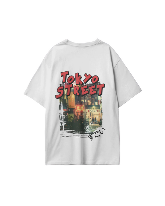 TOKYO STREET Oversized T-Shirt Print