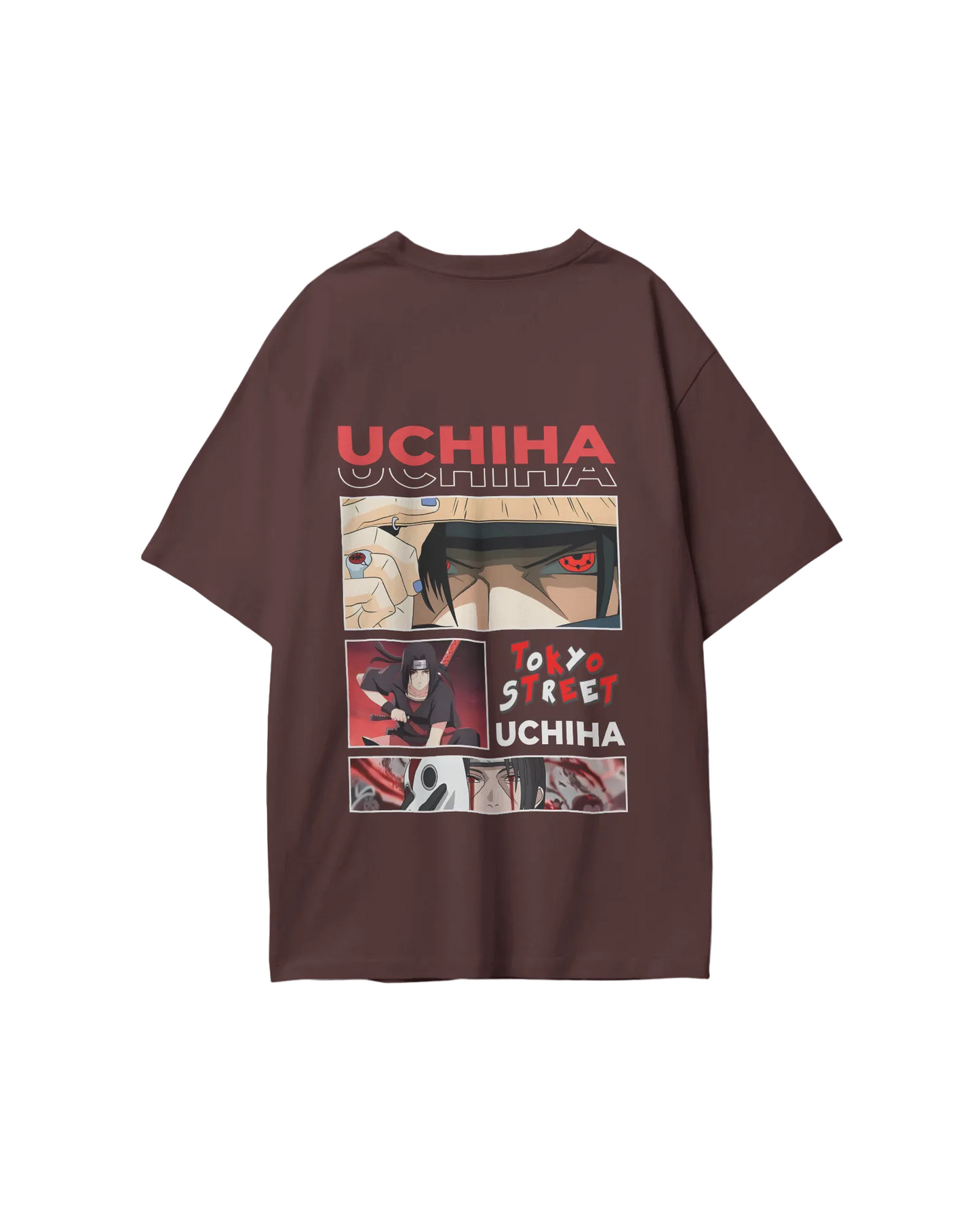 Naruto Uchiha Characters Oversized T-Shirt print