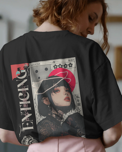 Japanese Characters Pretty Demon  Oversized T-Shirt Print