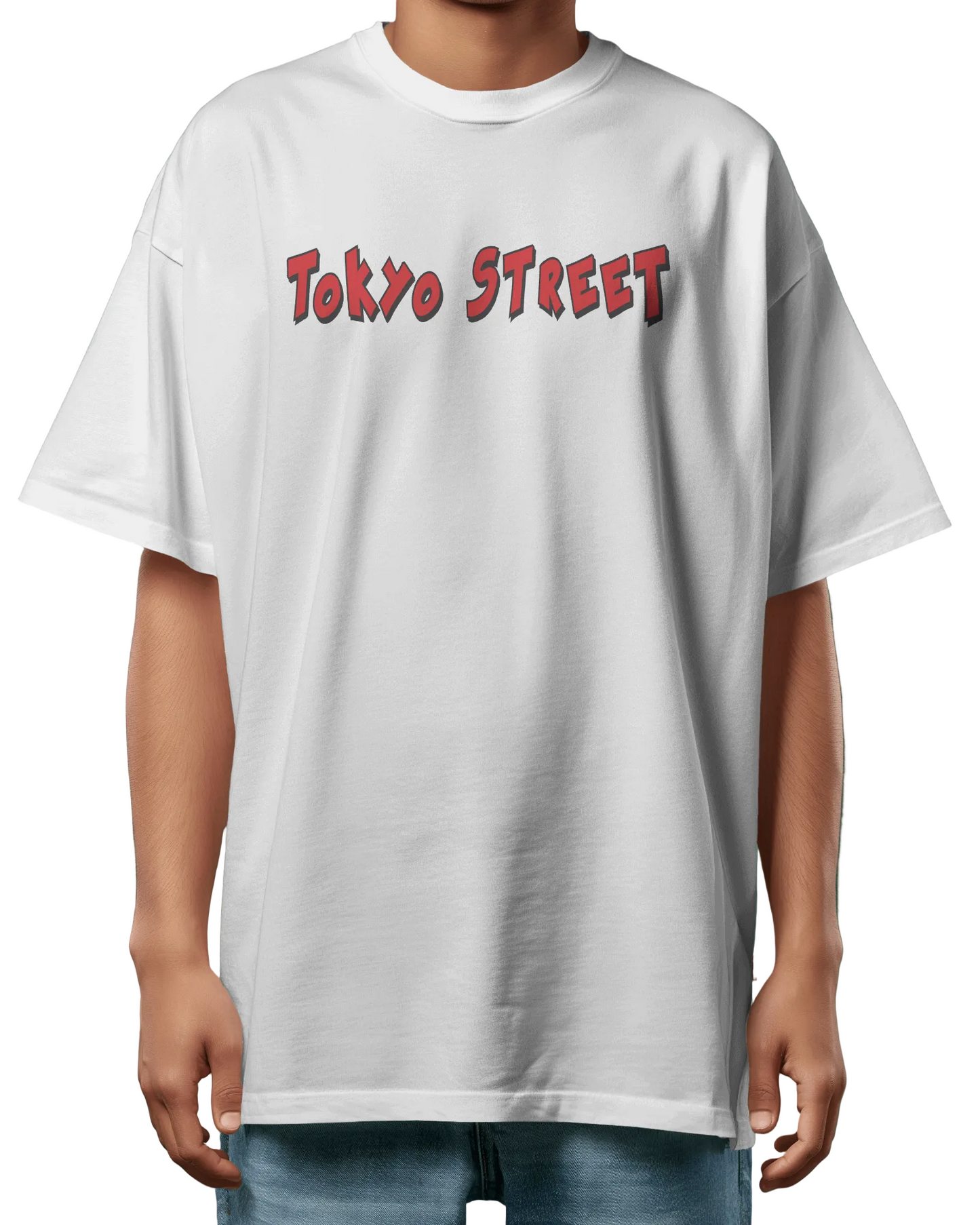 TOKYO STREET Oversized T-Shirt Print