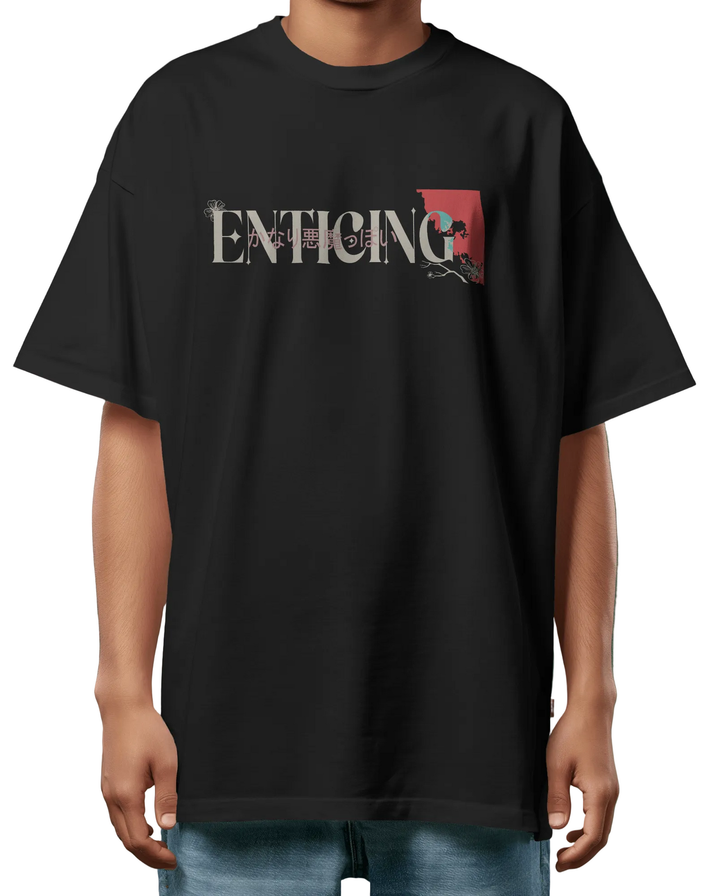 Japanese Characters Pretty Demon  Oversized T-Shirt Print