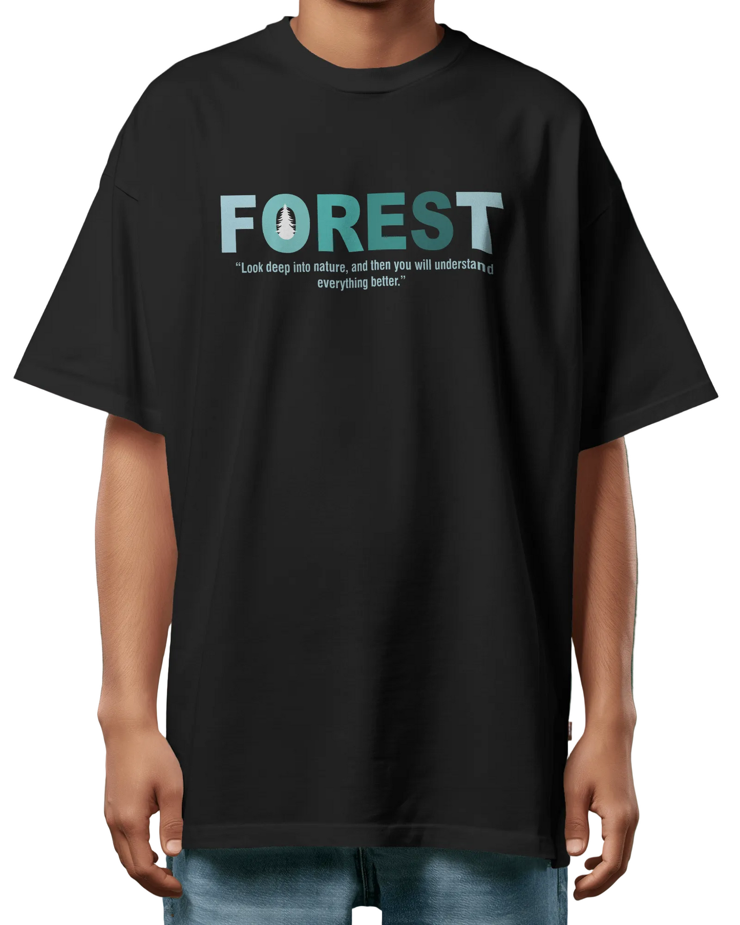 Deep Forest Oversized T-Shirt Print